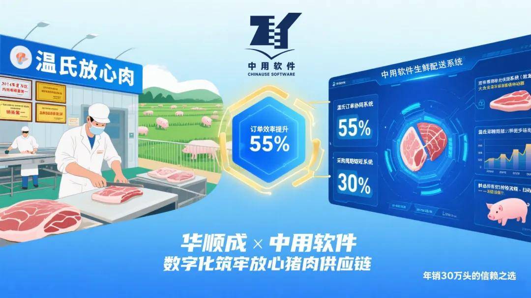 客户案例 从日销 15 头到 500 头！华顺成携手中用软件筑牢珠三角放心猪肉供